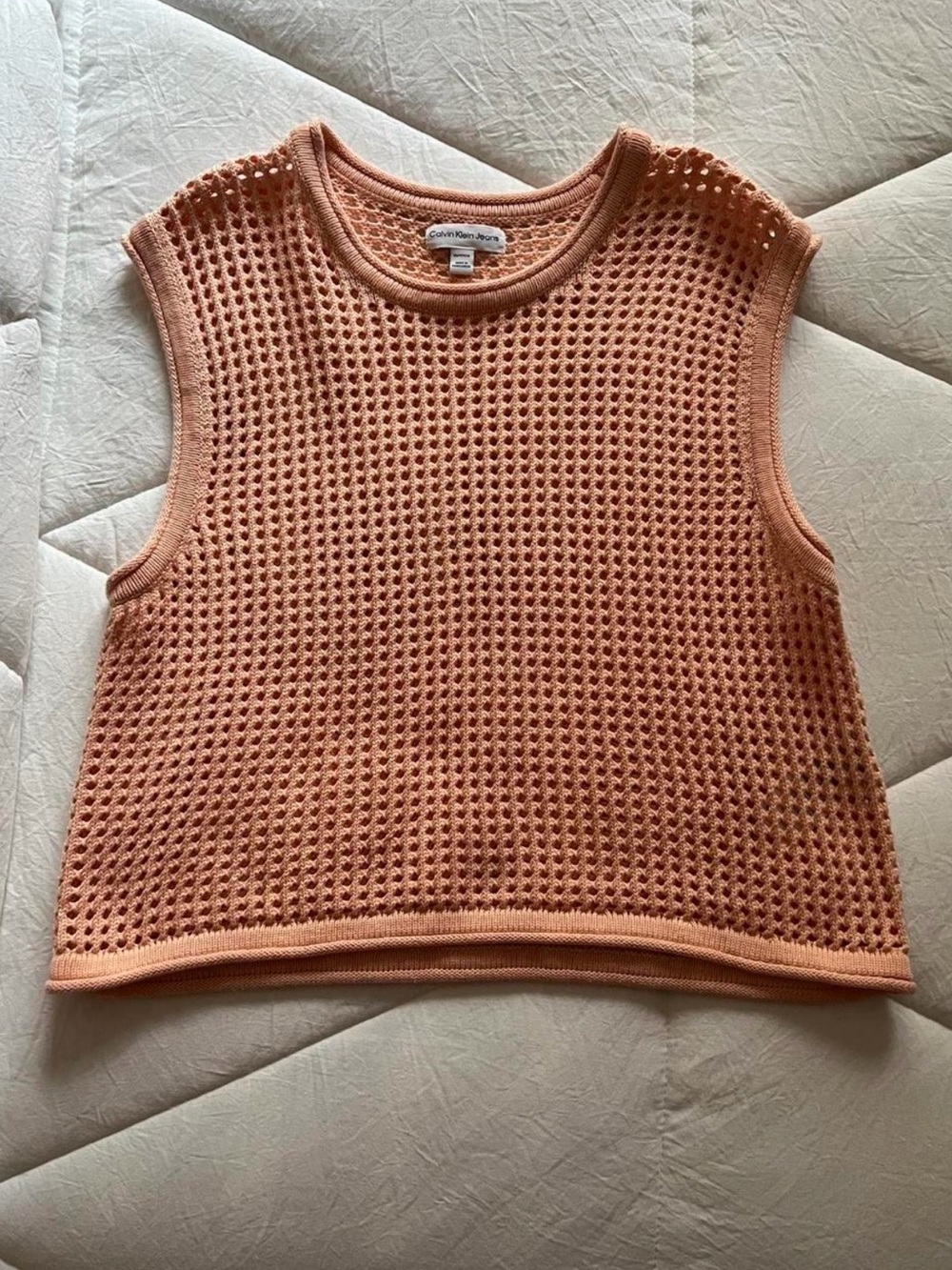 Calvin Klein Jeans Open-Knit Sleeveless Tank
